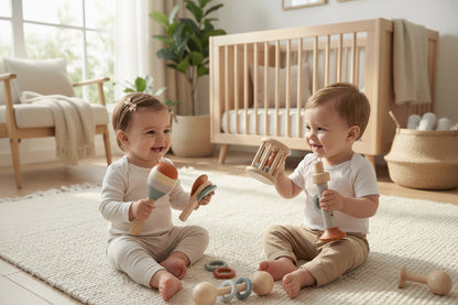 Hochet Bébé  Kit 5 pièces d’instruments en bois Montessori