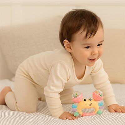 Hochet bébé | Crabe Éveil Coloré - Mon Premier Jouet