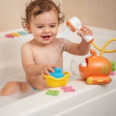 Jouet Baignoire Bébé – Sous - Marin Interactif Circuit d’Eau Coloré Sans BPA | Jeu Éveil & Sécurité 6‑24 mois - Mon Premier Jouet
