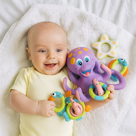 Jouet de Bain Bébé Pieuvre Interactif – Jouet de Baignoire Amusant et Sécurisé sans BPA - Mon Premier Jouet