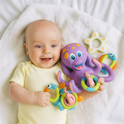 Jouet de Bain Bébé Pieuvre Interactif – Jouet de Baignoire Amusant et Sécurisé sans BPA - Mon Premier Jouet