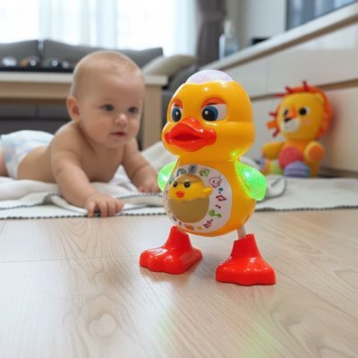 Jouet eveil bebe | Canard musical Interactif Coloré - Mon Premier Jouet