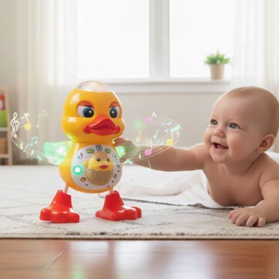 Jouet eveil bebe | Canard musical Interactif Coloré - Mon Premier Jouet