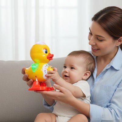 Jouet eveil bebe | Canard musical Interactif Coloré - Mon Premier Jouet