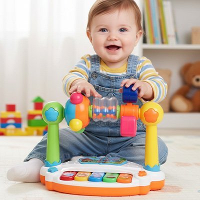 Piano bebe à musique rotatif | l'éveil musical qui transforme chaque jour dés 6 mois - Mon Premier Jouet