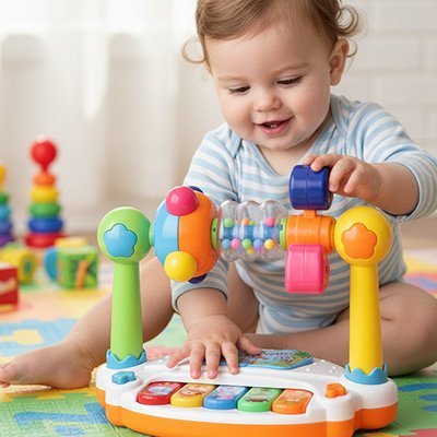Piano bebe à musique rotatif | l'éveil musical qui transforme chaque jour dés 6 mois - Mon Premier Jouet
