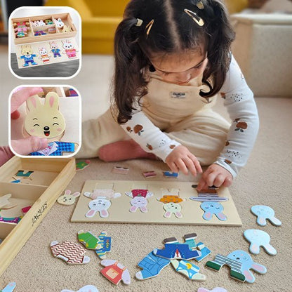 Puzzle Montessori en Bois – Animaux -72 pièces | Jouet Éducatif en Bois Naturel dès 2 ans