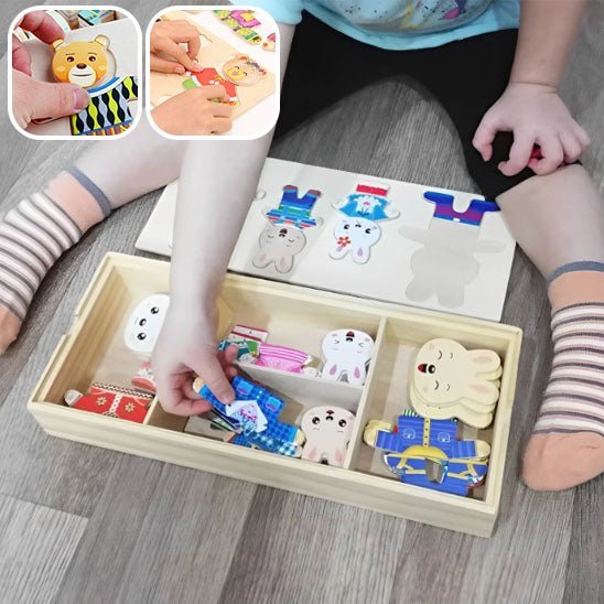 Puzzle Montessori en Bois – Animaux -72 pièces | Jouet Éducatif en Bois Naturel dès 2 ans