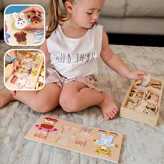 Puzzle Montessori en Bois – Animaux -72 pièces | Jouet Éducatif en Bois Naturel dès 2 ans