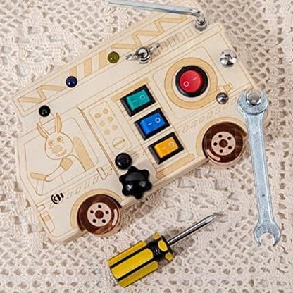 Tableau Montessori - BusyBoardCircuit™ - Camion de pompier - Mon Premier Jouet